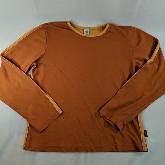 prAna Orange Long Sleeve Orange M Medium Shirt Top Lightweight Women's Side - Picture 1 of 13